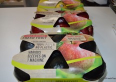 Volm Companies and Jasa Packaging are partnering on this new sleevers product. The paper sleeve protects the product, but also allows the consumer to see it.